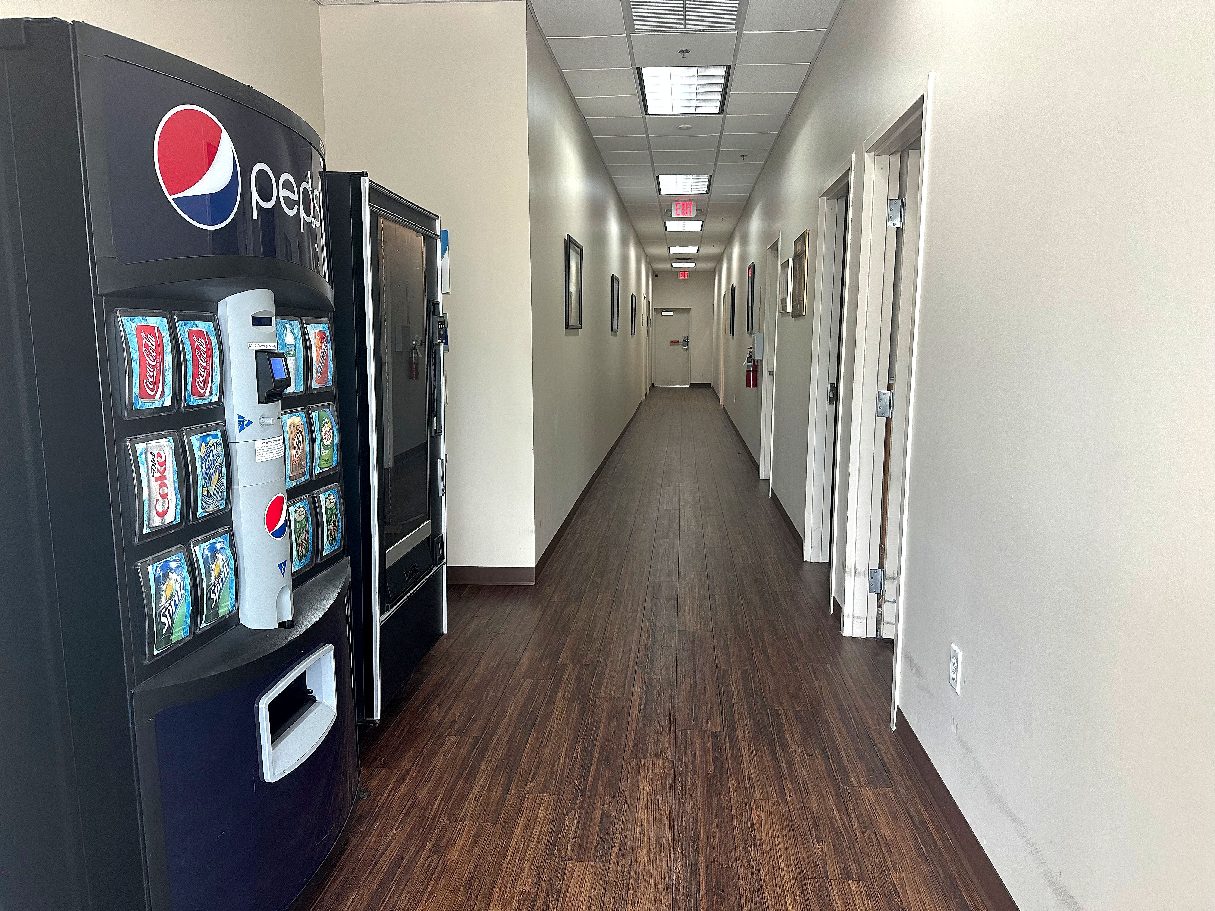 Hallway with vending machine